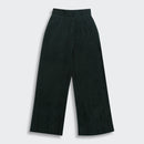 Dark Green Ribbed Flared Pants PL251
