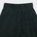Dark Green Ribbed Flared Pants PL251