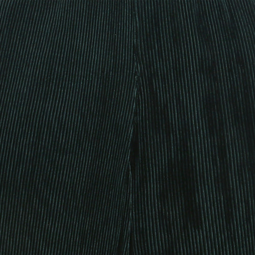 Dark Green Ribbed Flared Pants PL251