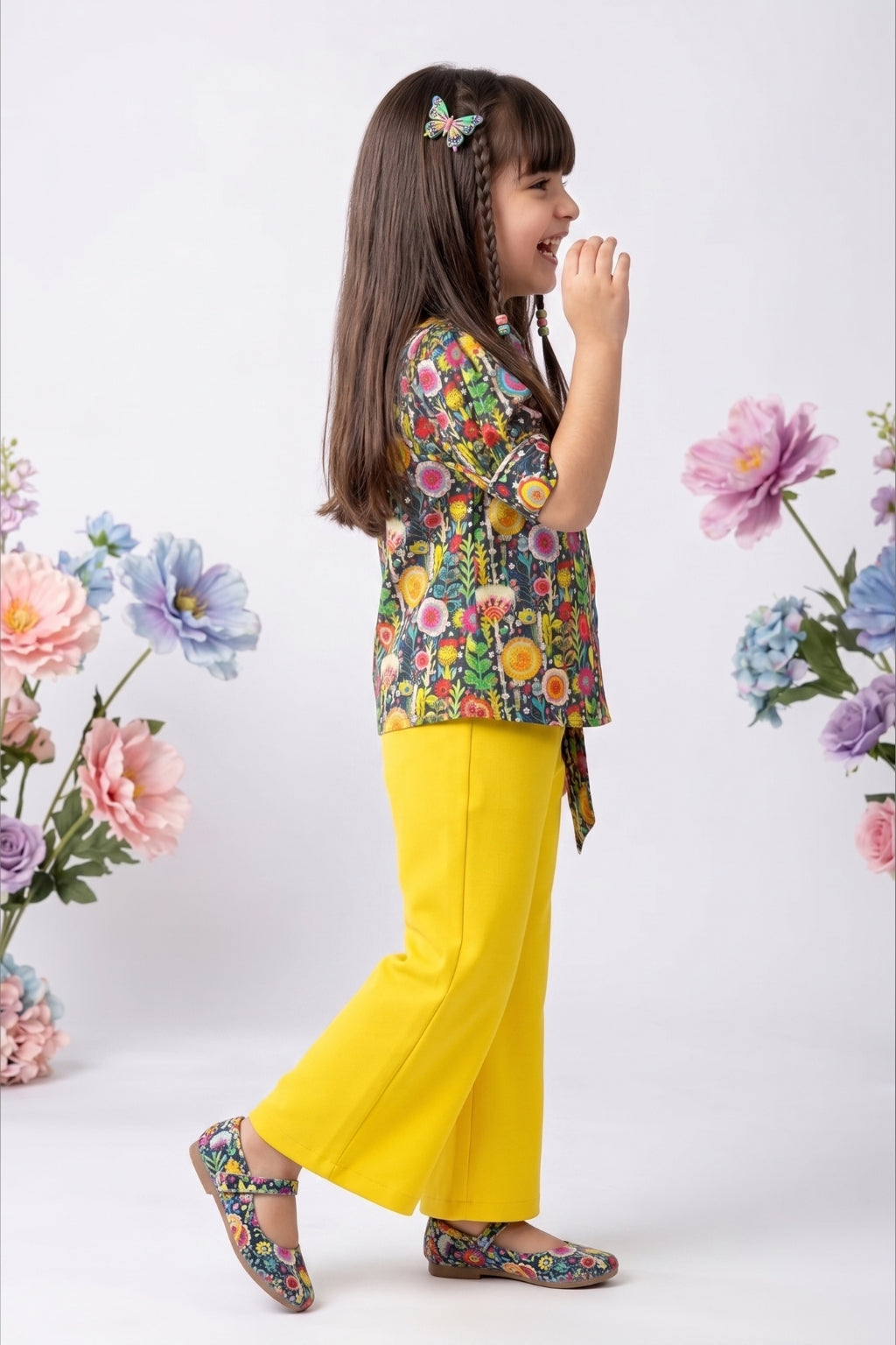 Yellow Palazzo Pant Set PLS272