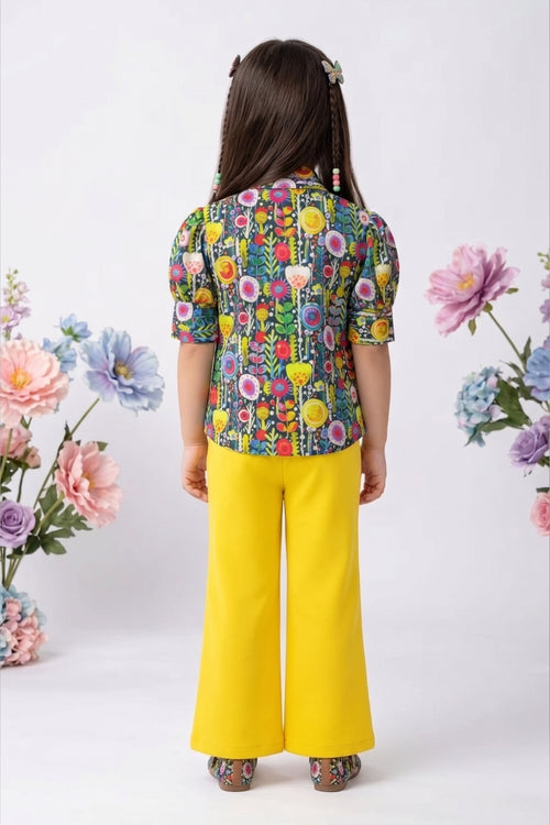 Yellow Palazzo Pant Set PLS272