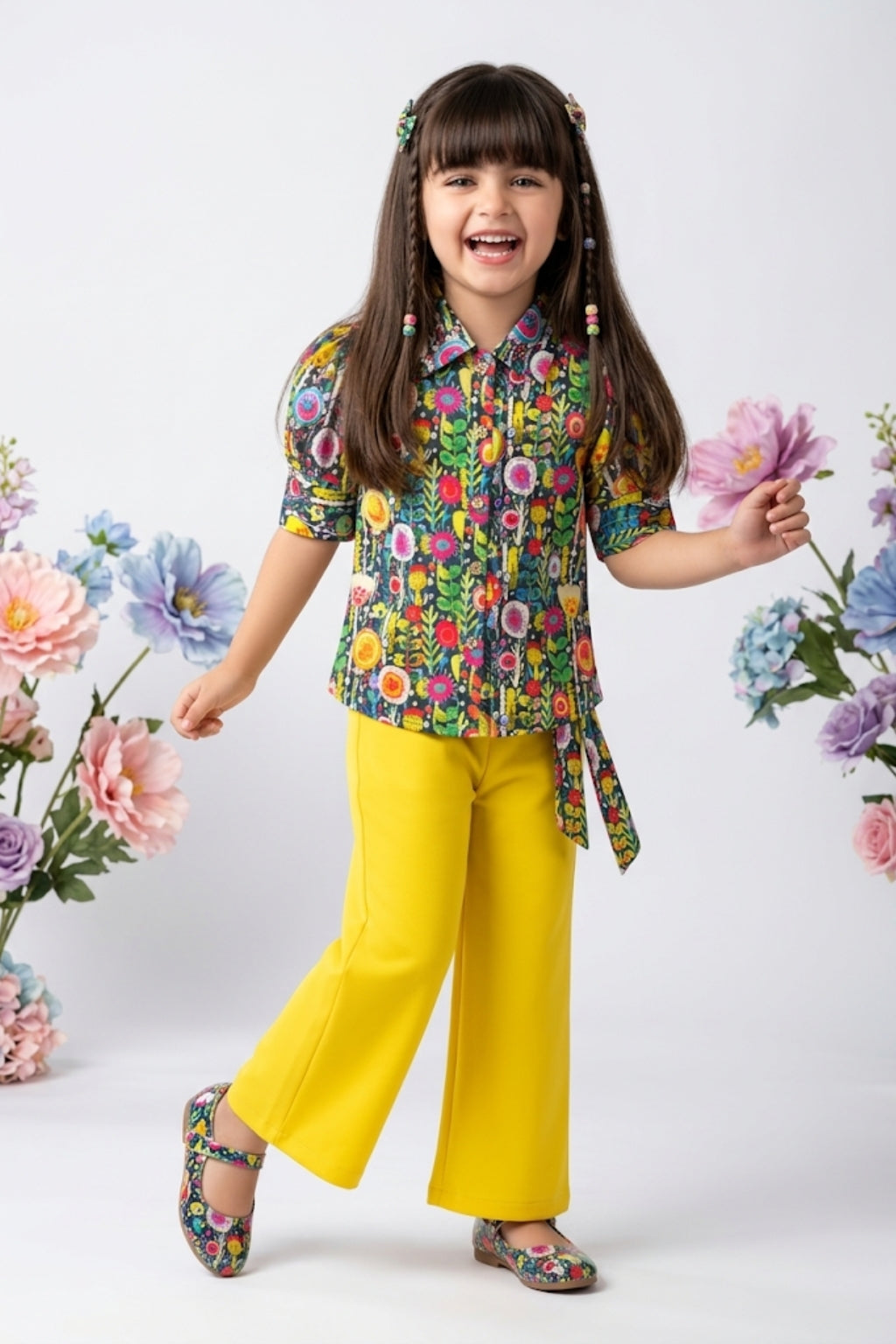 Yellow Palazzo Pant Set PLS272
