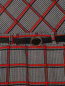 Girls Check Pinafore Dress with T-Shirt – Red