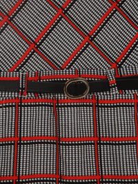 Girls Check Pinafore Dress with T-Shirt – Red