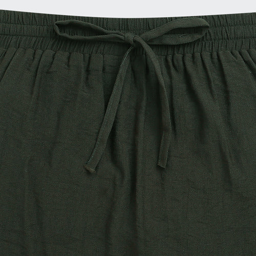 Olive Green Elastic Waist Skirt S1002