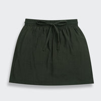 Olive Green Elastic Waist Skirt S1002