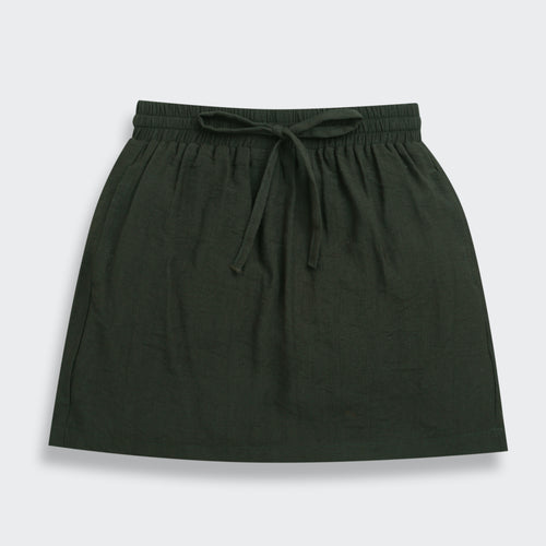 Olive Green Elastic Waist Skirt S1002