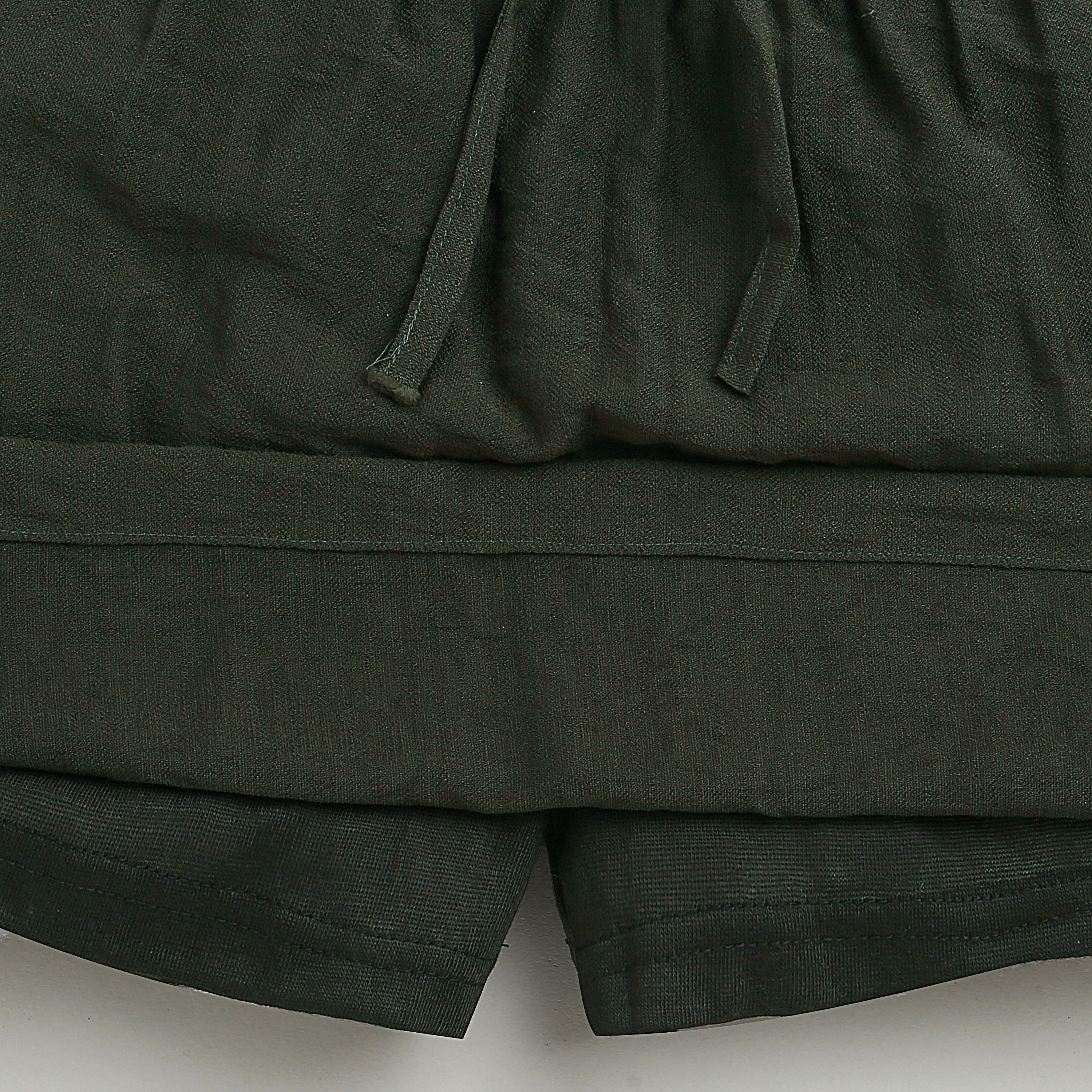 Olive Green Elastic Waist Skirt S1002