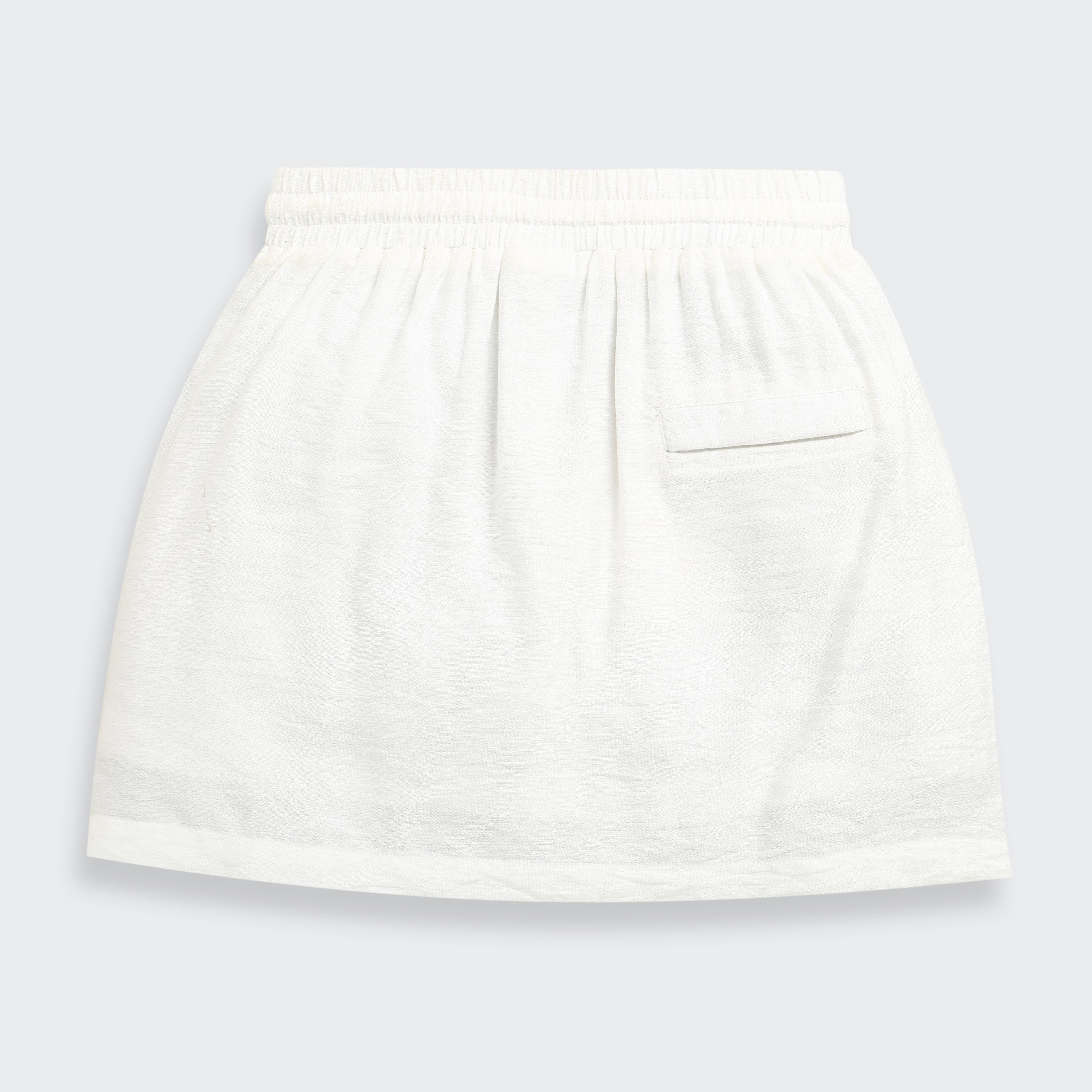 Off White Elastic Waist Skirt S1002