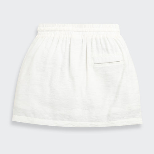 Off White Elastic Waist Skirt S1002
