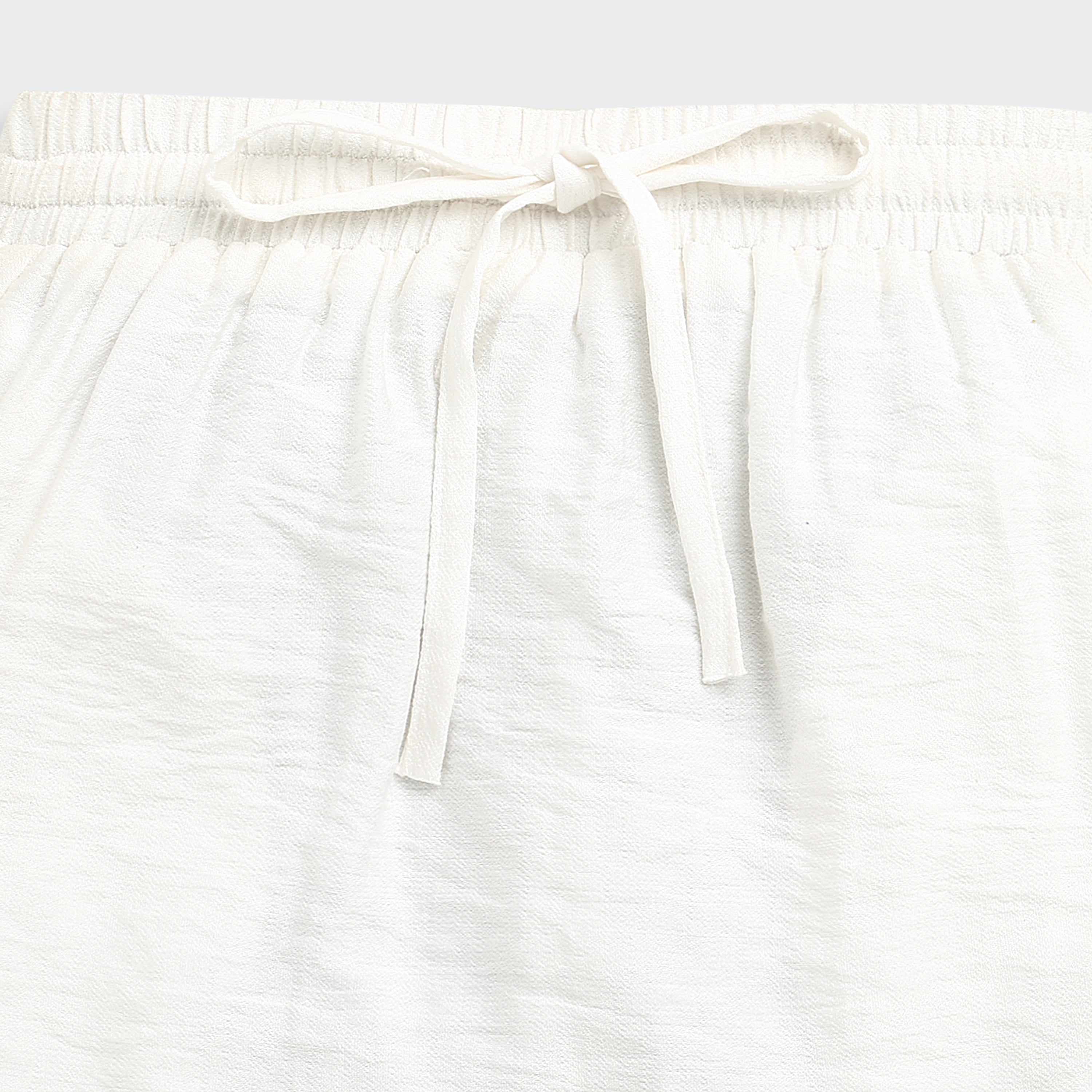 Off White Elastic Waist Skirt S1002