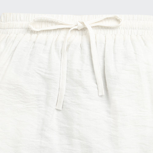 Off White Elastic Waist Skirt S1002