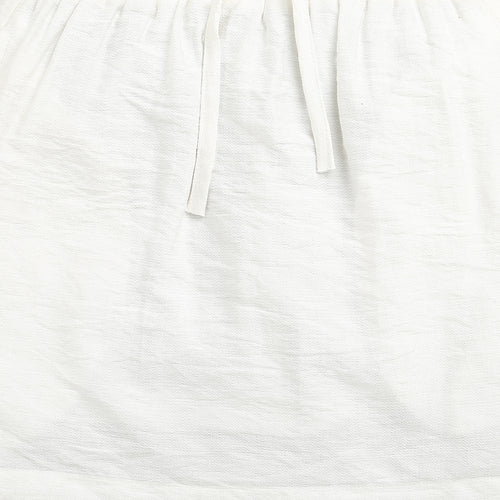 Off White Elastic Waist Skirt S1002