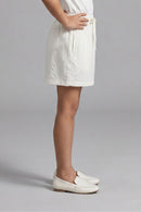 Off White Elastic Waist Skirt S1002