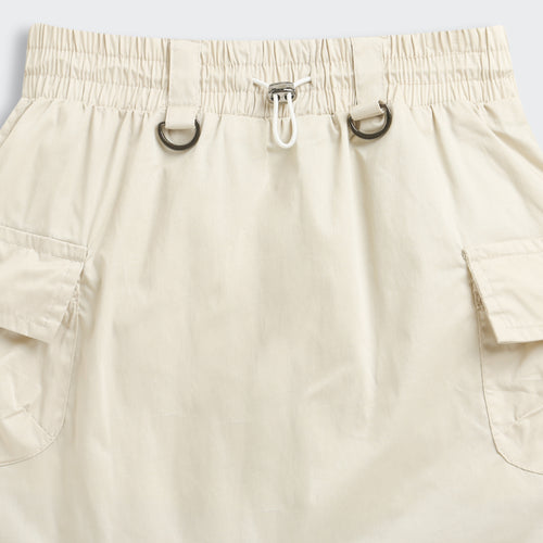 Cream Skirt with Elastic Waist S1006