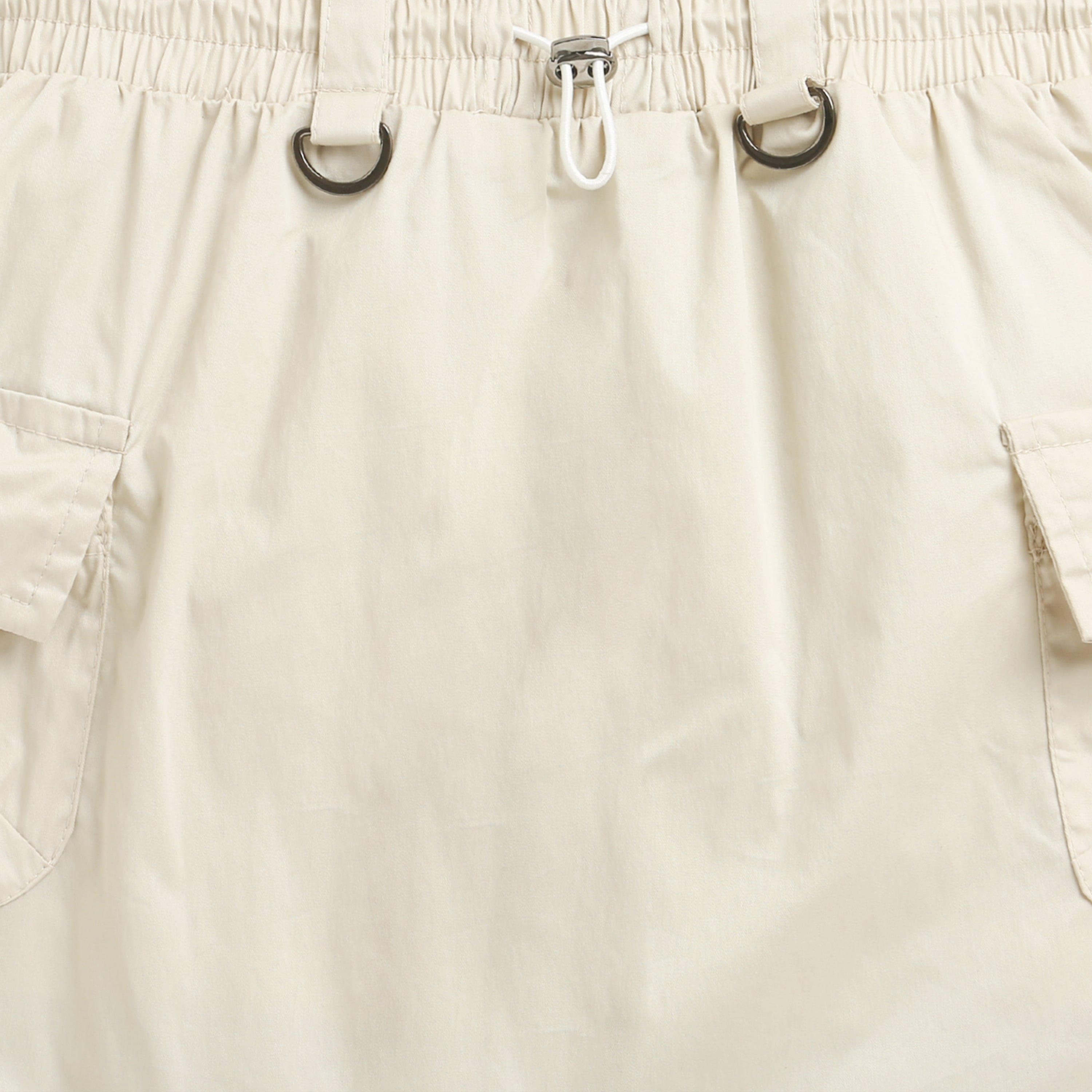 Cream Skirt with Elastic Waist S1006