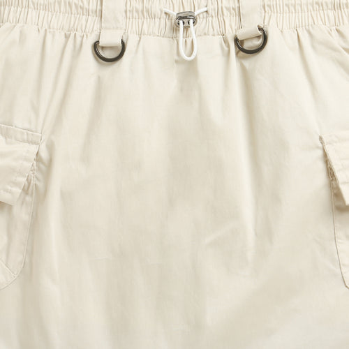 Cream Skirt with Elastic Waist S1006