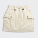 Cream Skirt with Elastic Waist S1006