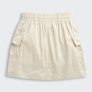 Cream Skirt with Elastic Waist S1006