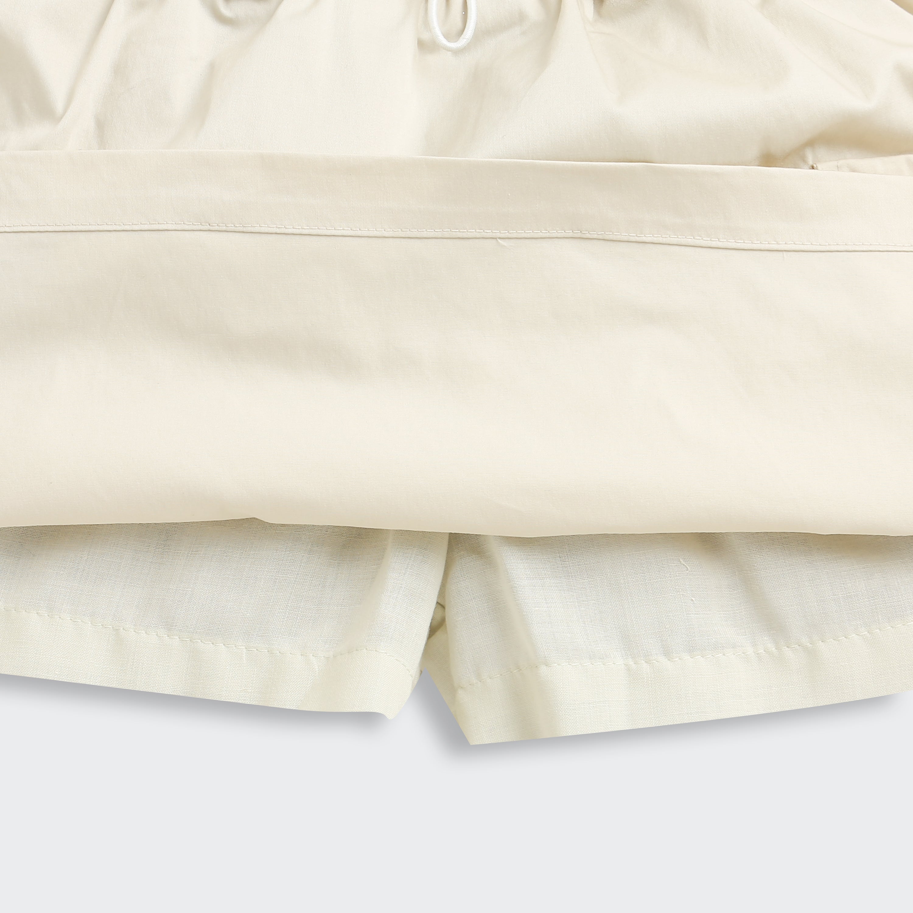 Cream Skirt with Elastic Waist S1006