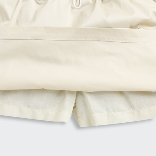 Cream Skirt with Elastic Waist S1006