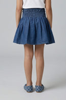 Elastic Waist Flared Fit Denim Skater Skirt S679