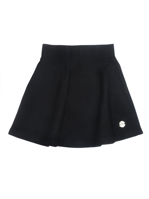 Girls Black Pleated Knit Skirt 801