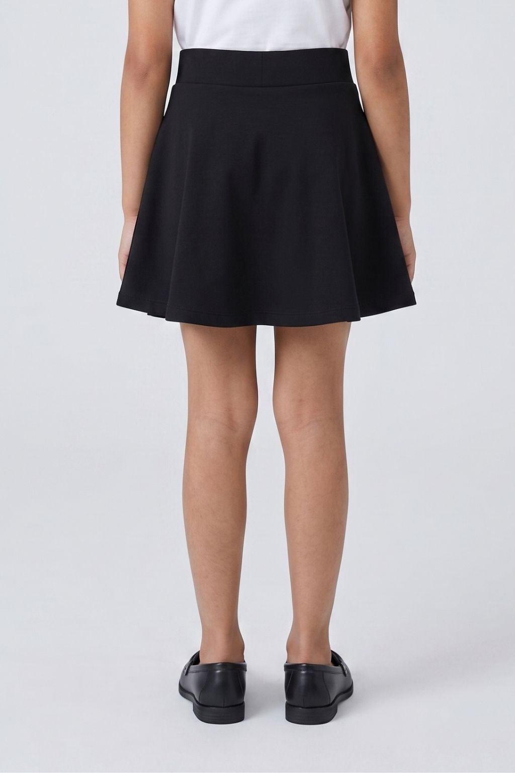 Girls Black Pleated Knit Skirt 801