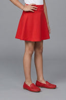 Bright Red Flared Skirt S801