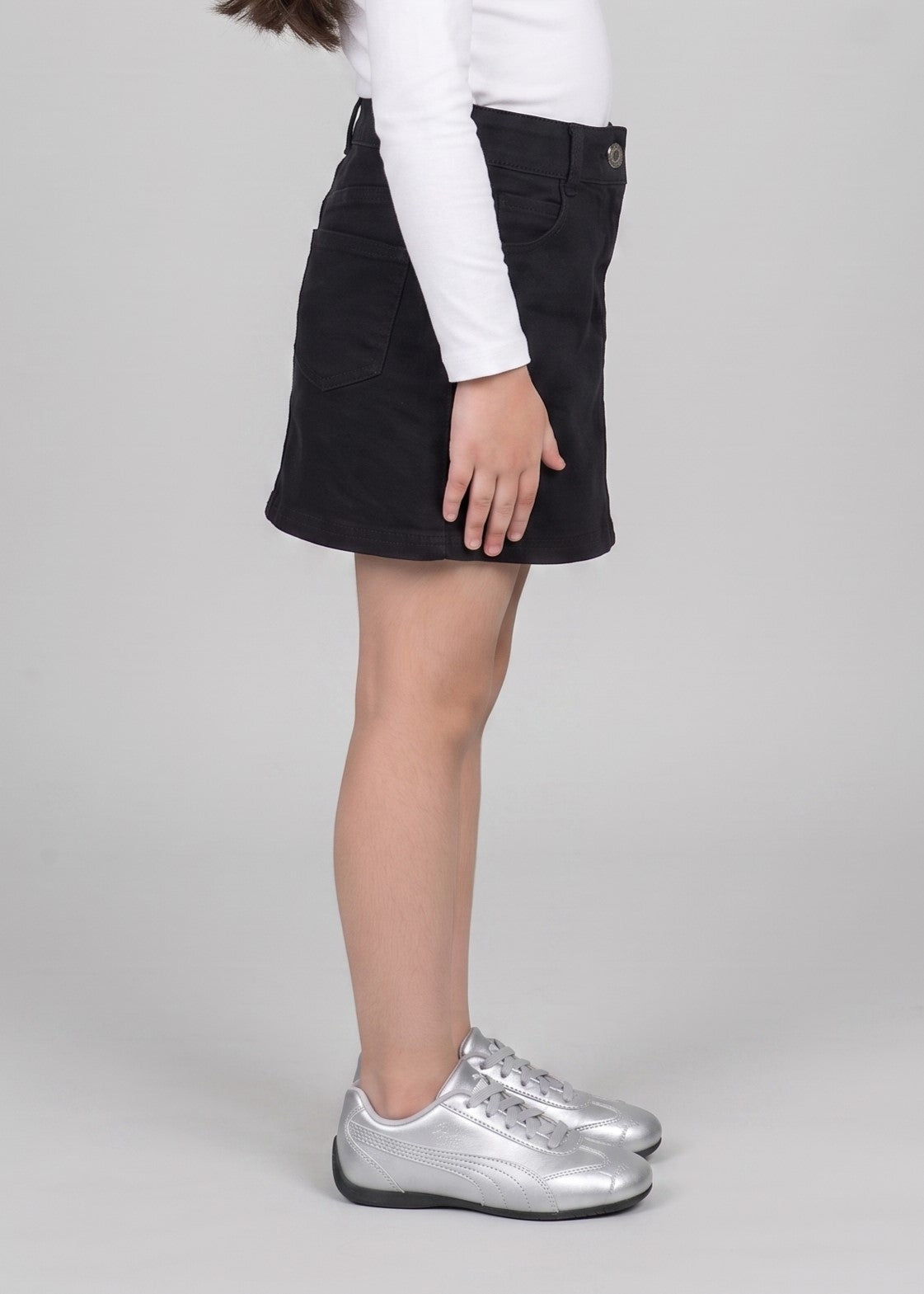 Black A-Line Pocket Skirt S860