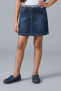 Girls Dark Denim Skirt
