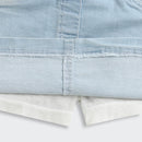 Tiny Girl Light Blue Denim Skirt with Striped Waistband for Girls