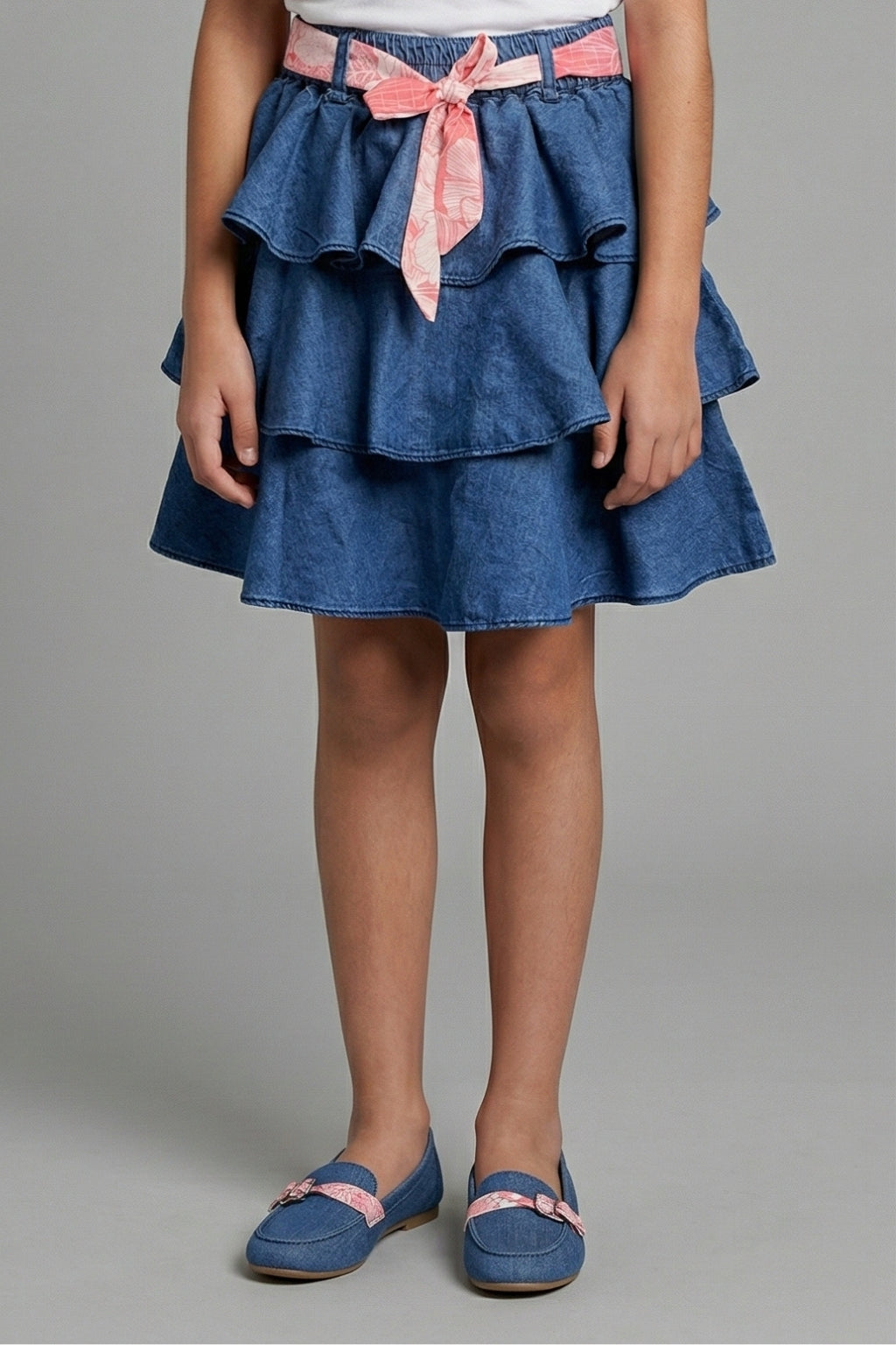 Light Blue Kids Ruffle Skirt S880