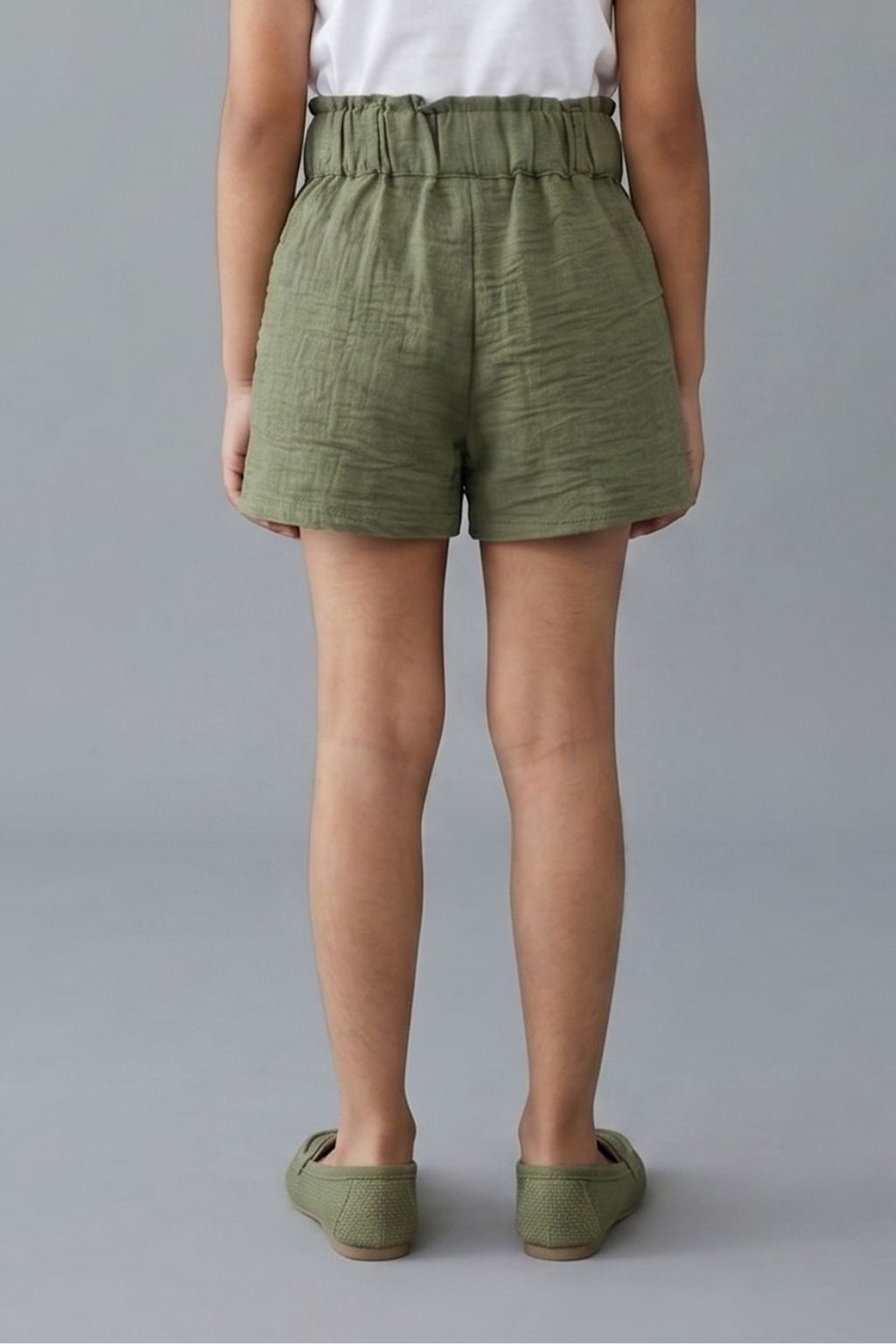 Girls Olive Textured Skirt 893