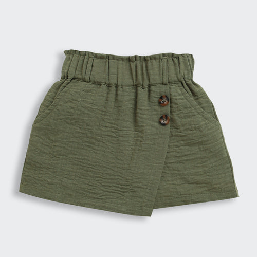 Girls Olive Textured Skirt 893