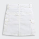 White Skirt with Cargo Pockets for Girls S900