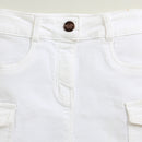 White Skirt with Cargo Pockets for Girls S900
