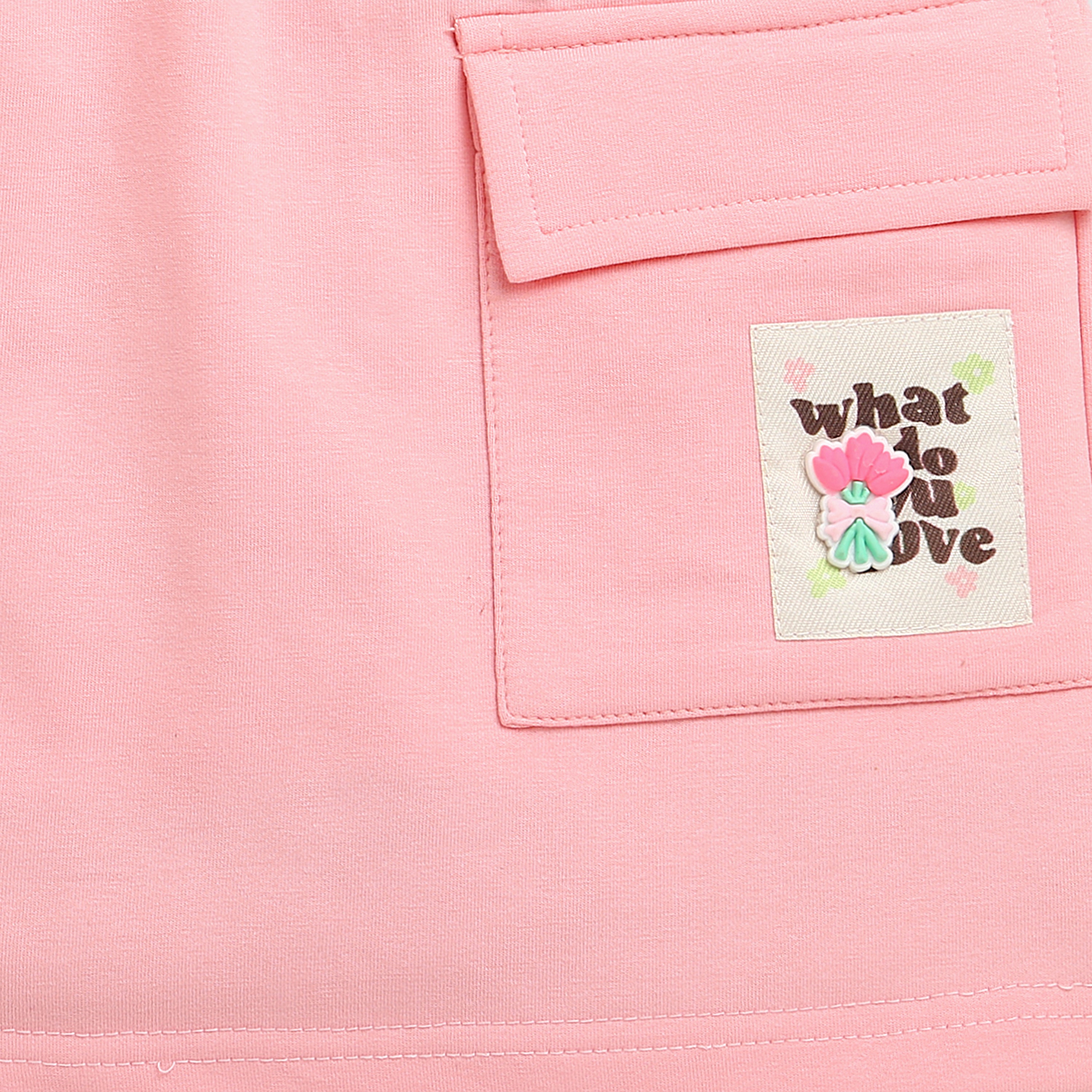 Peach Skirt with Drawstring Waist for Girls S901