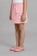 Peach Skirt with Drawstring Waist for Girls S901