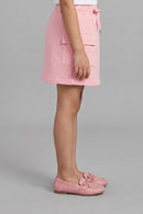Peach Skirt with Drawstring Waist for Girls S901