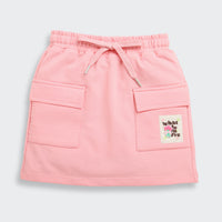 Peach Skirt with Drawstring Waist for Girls S901