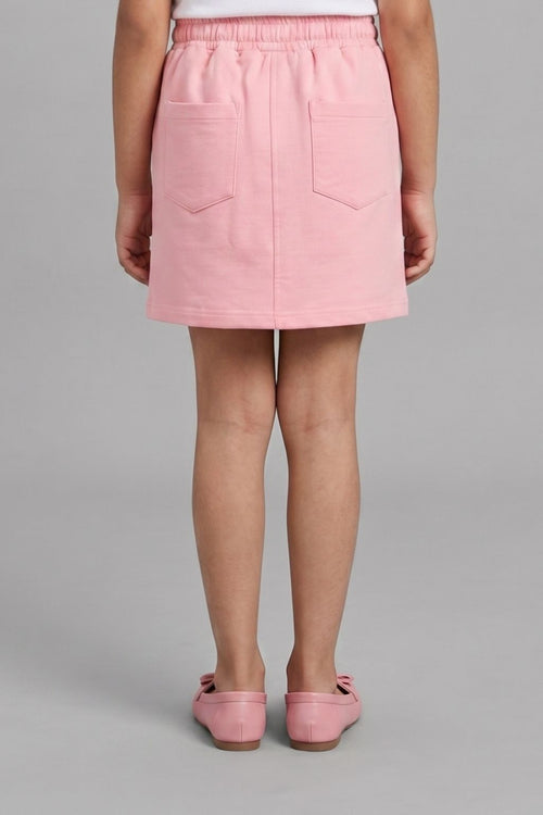 Peach Skirt with Drawstring Waist for Girls S901