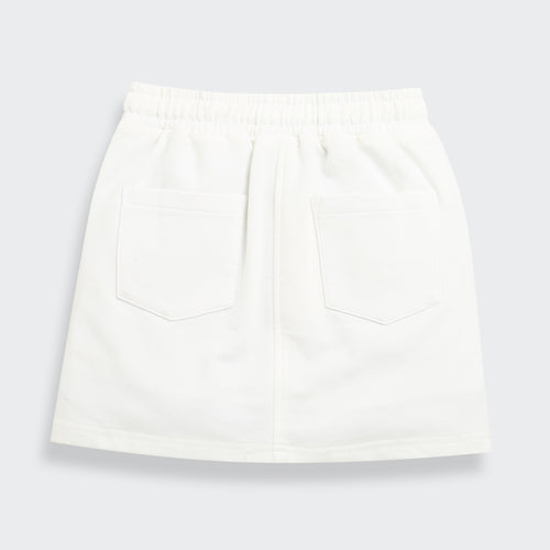White Skirt with Drawstring Waist S901