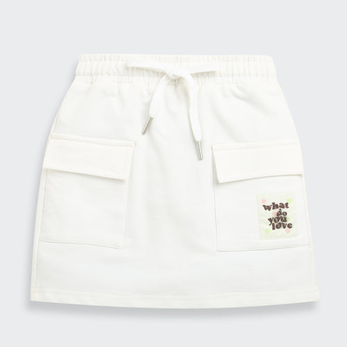 White Skirt with Drawstring Waist S901