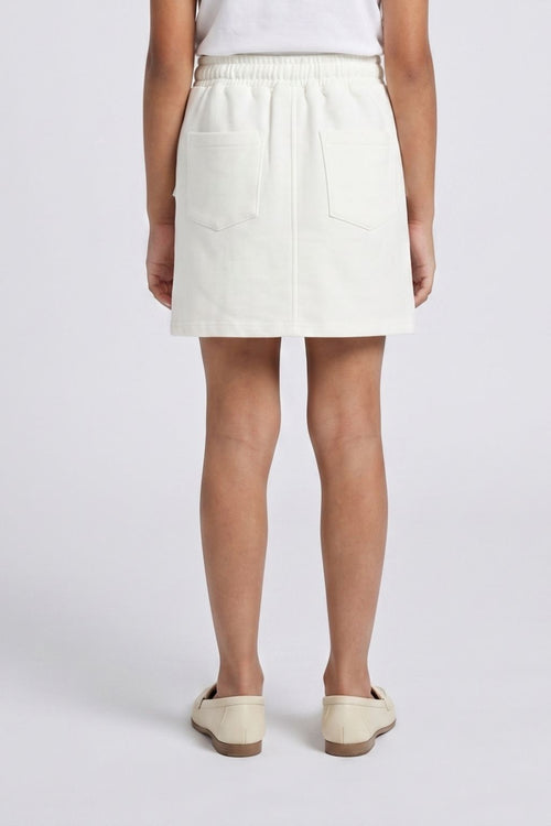 White Skirt with Drawstring Waist S901