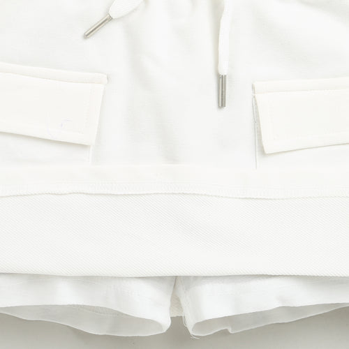 White Skirt with Drawstring Waist S901