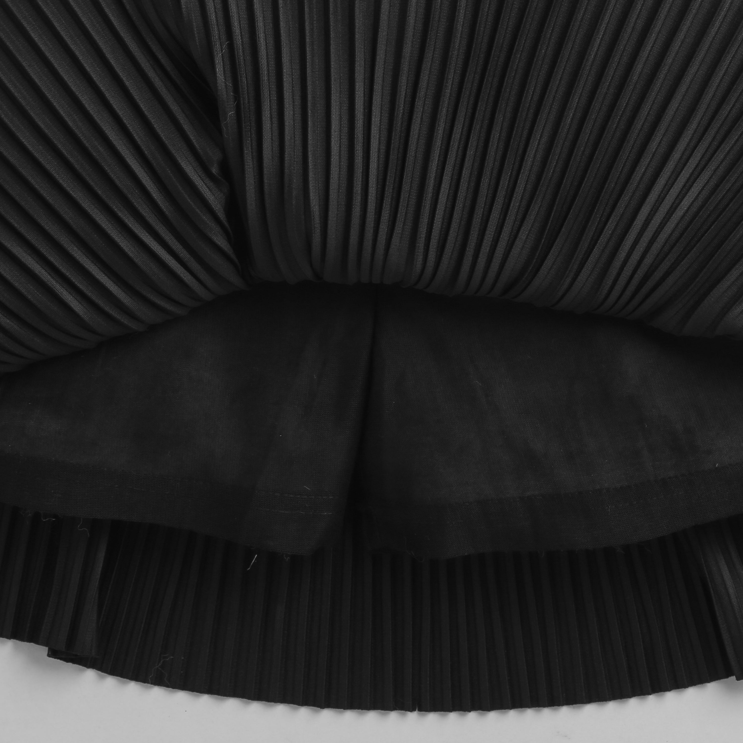 Black Pleated Skirt with Bow Belt for Girls S902