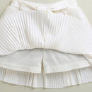 White Pleated Skirt with Bow Tie Waist for Girls S902