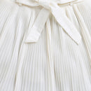 White Pleated Skirt with Bow Tie Waist for Girls S902