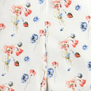 Tiny Girl Floral Co-Ord Set | Cream Printed Ruffle Sleeve Top & Wide-Leg Pants Outfit